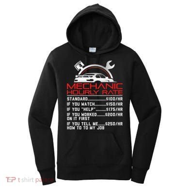 Sarcastic Mechanic Hourly Rate Skilled Professional Women's Hoodie