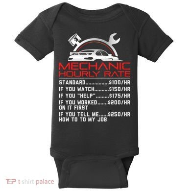Sarcastic Mechanic Hourly Rate Skilled Professional Baby Bodysuit