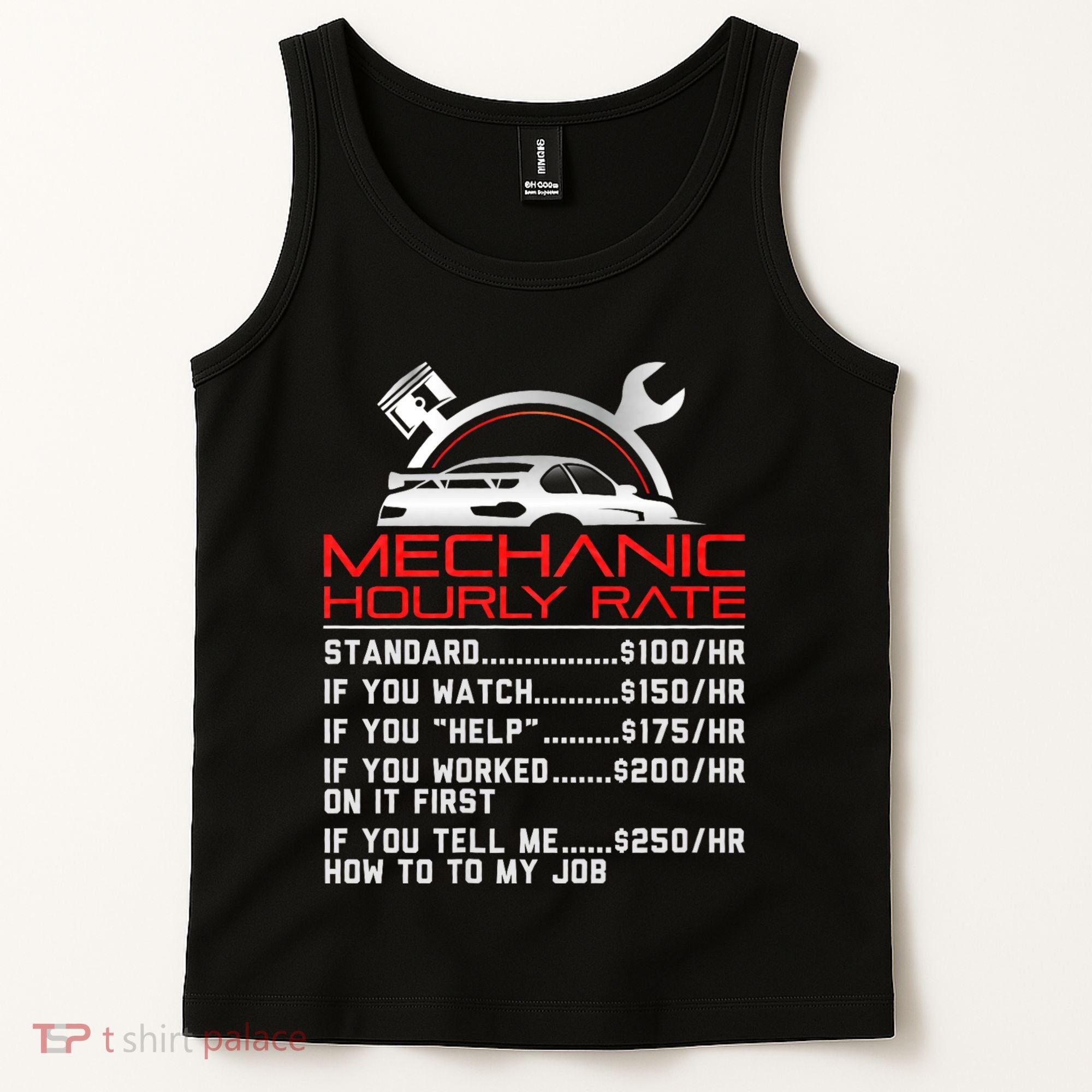 Sarcastic Mechanic Hourly Rate Skilled Professional Tank Top