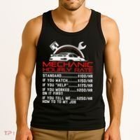Sarcastic Mechanic Hourly Rate Skilled Professional Tank Top thumb 3