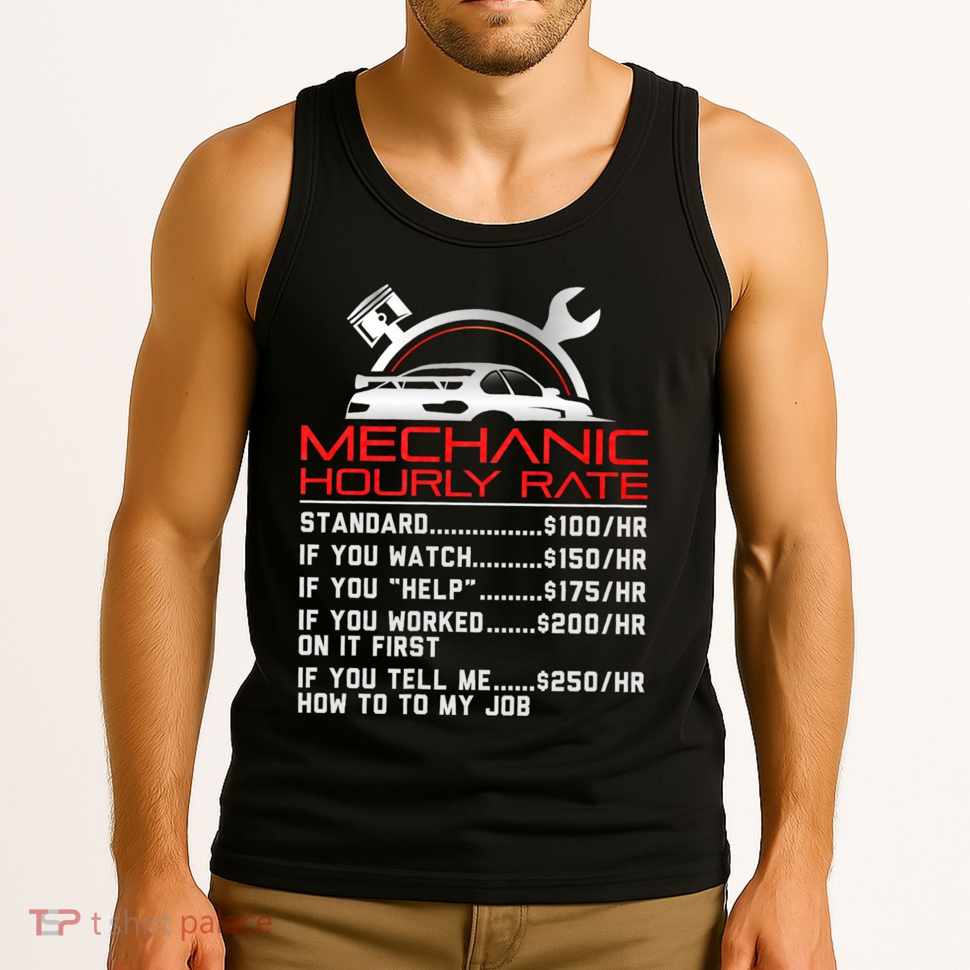 Sarcastic Mechanic Hourly Rate Skilled Professional Tank Top