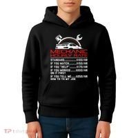 Sarcastic Mechanic Hourly Rate Skilled Professional Kids Hoodie thumb 4