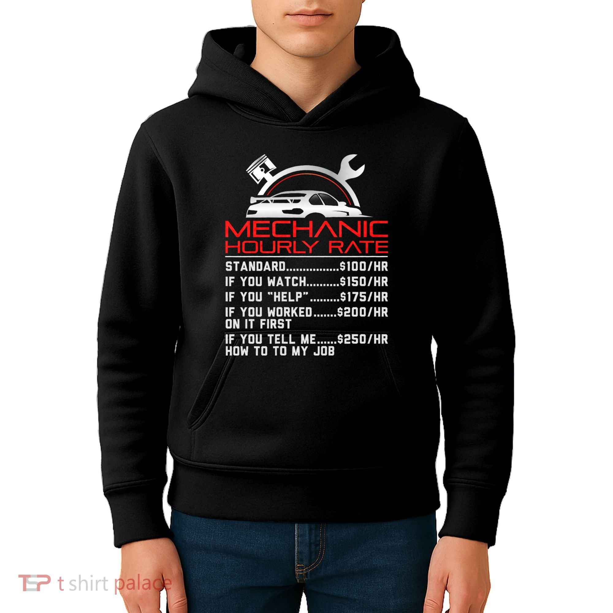 Sarcastic Mechanic Hourly Rate Skilled Professional Kids Hoodie