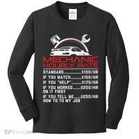 Sarcastic Mechanic Hourly Rate Skilled Professional Kids Long Sleeve Shirt thumb 0