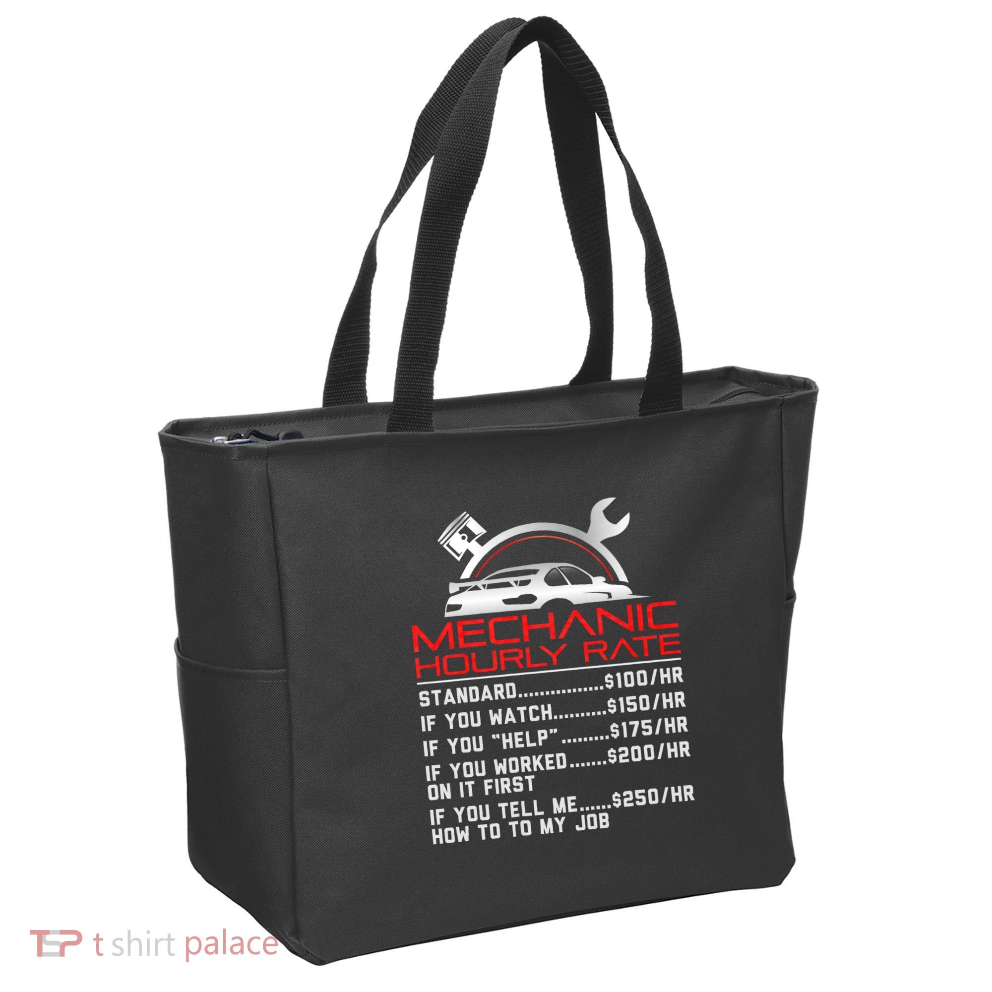 Sarcastic Mechanic Hourly Rate Skilled Professional Tote Bag
