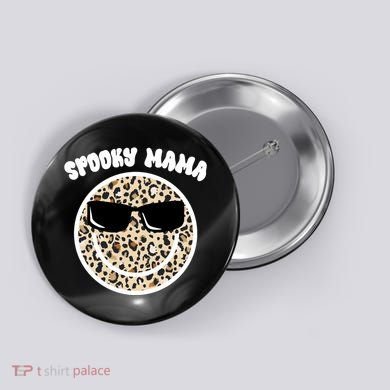 Spooky Mama Halloween Cheetah Smile Button