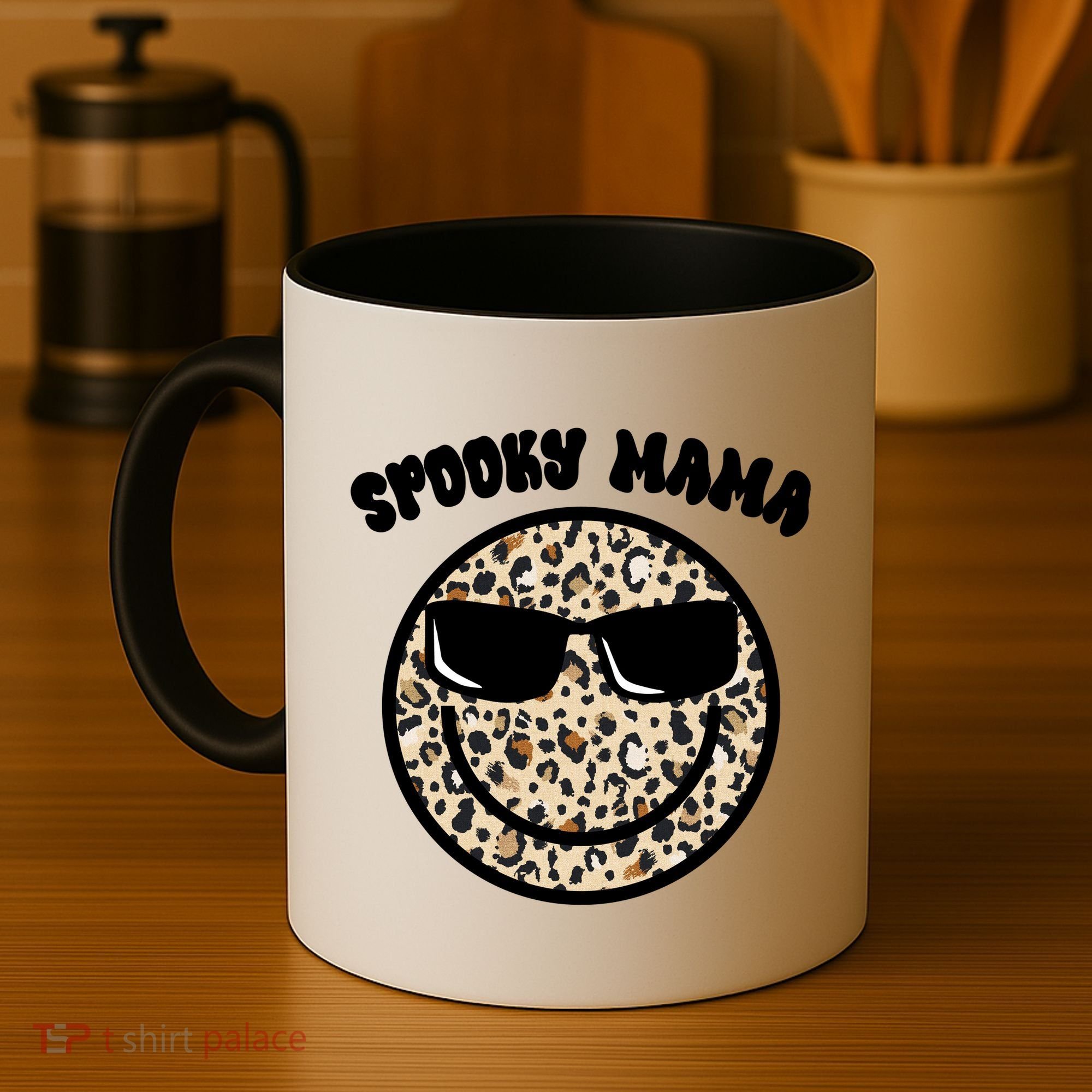 Spooky Mama Halloween Cheetah Smile Coffee Mug