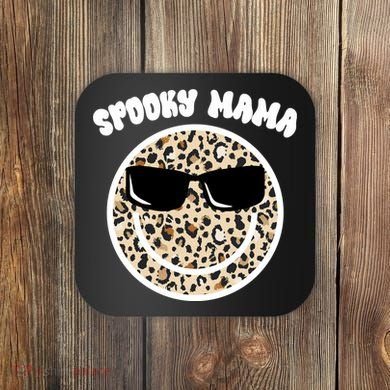 Spooky Mama Halloween Cheetah Smile Coaster