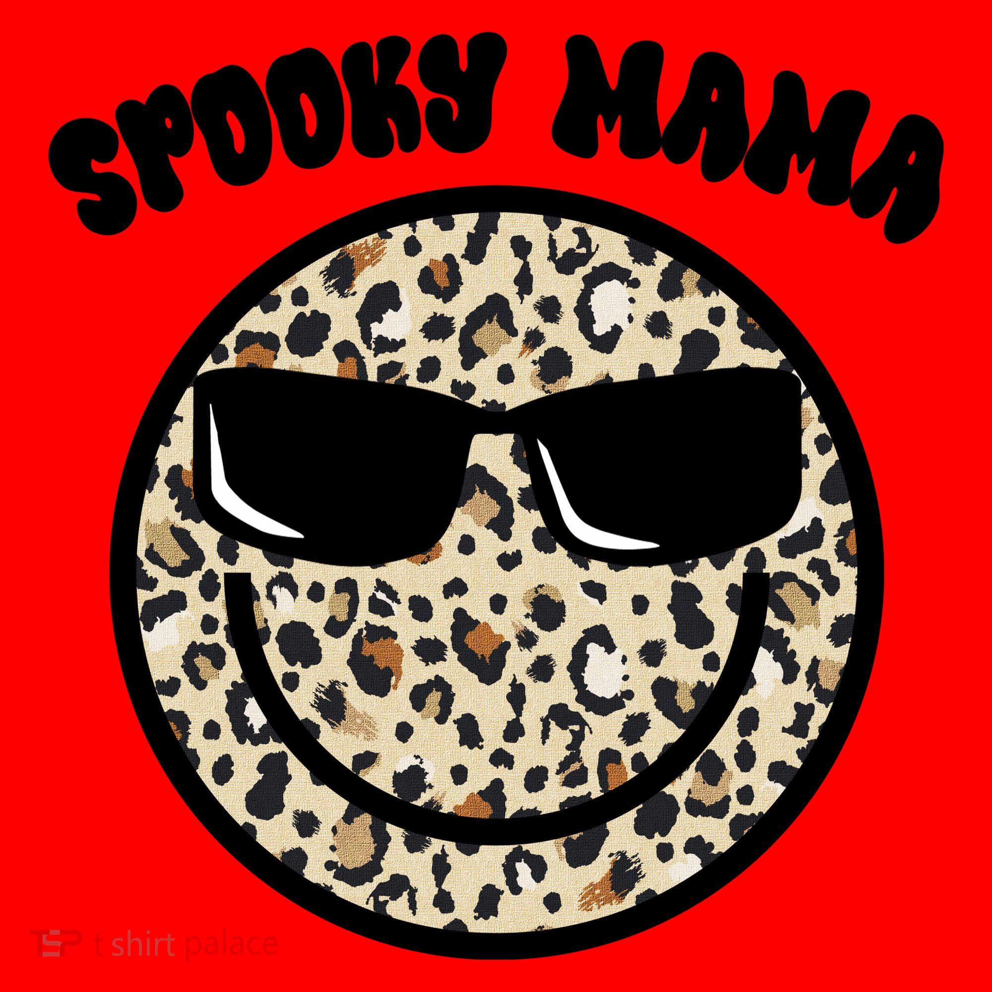 Spooky Mama Halloween Cheetah Smile Santa Hat