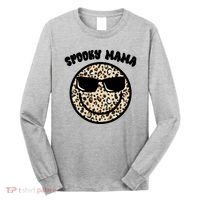 Spooky Mama Halloween Cheetah Smile Long Sleeve Shirt thumb 0