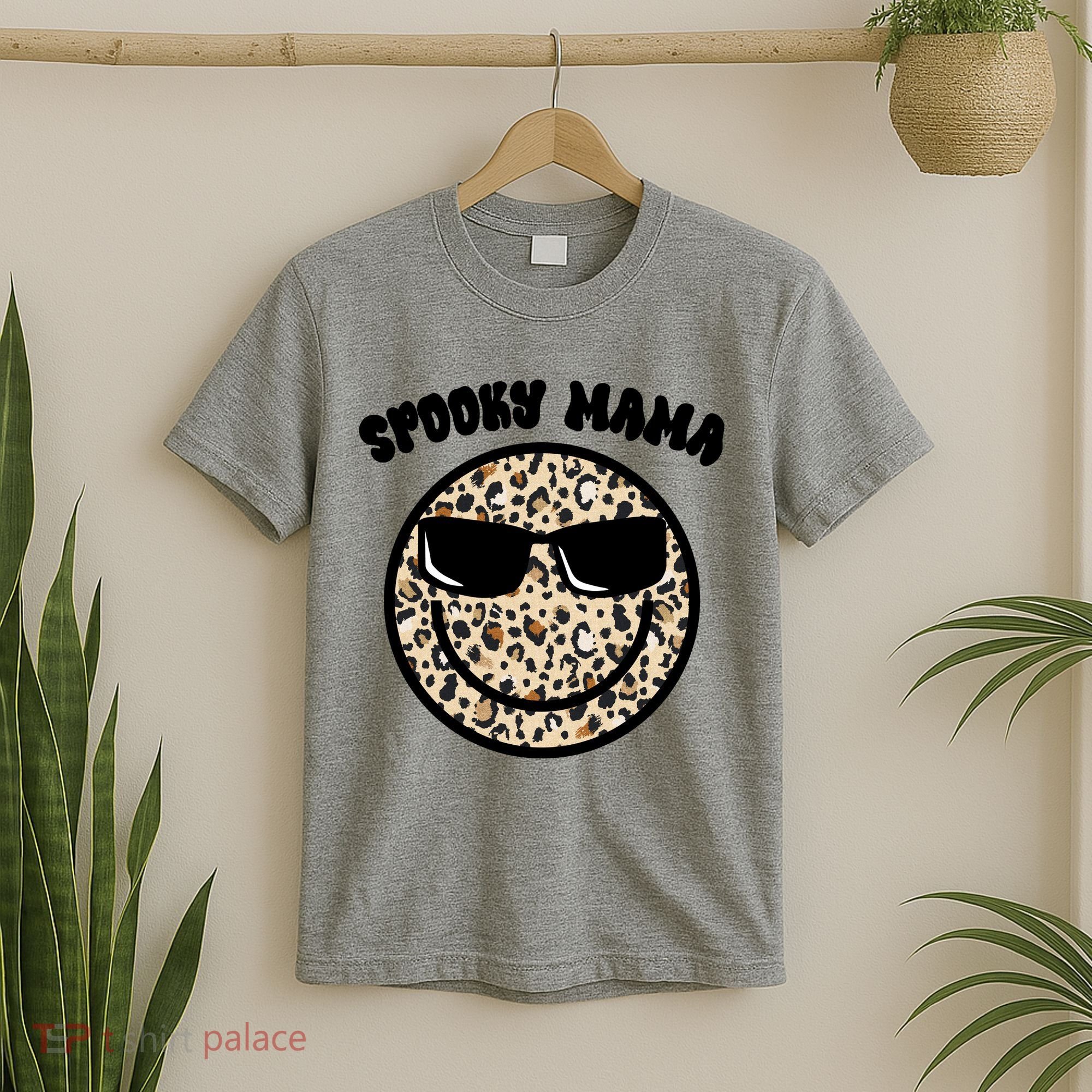 Spooky Mama Halloween Cheetah Smile T-Shirt