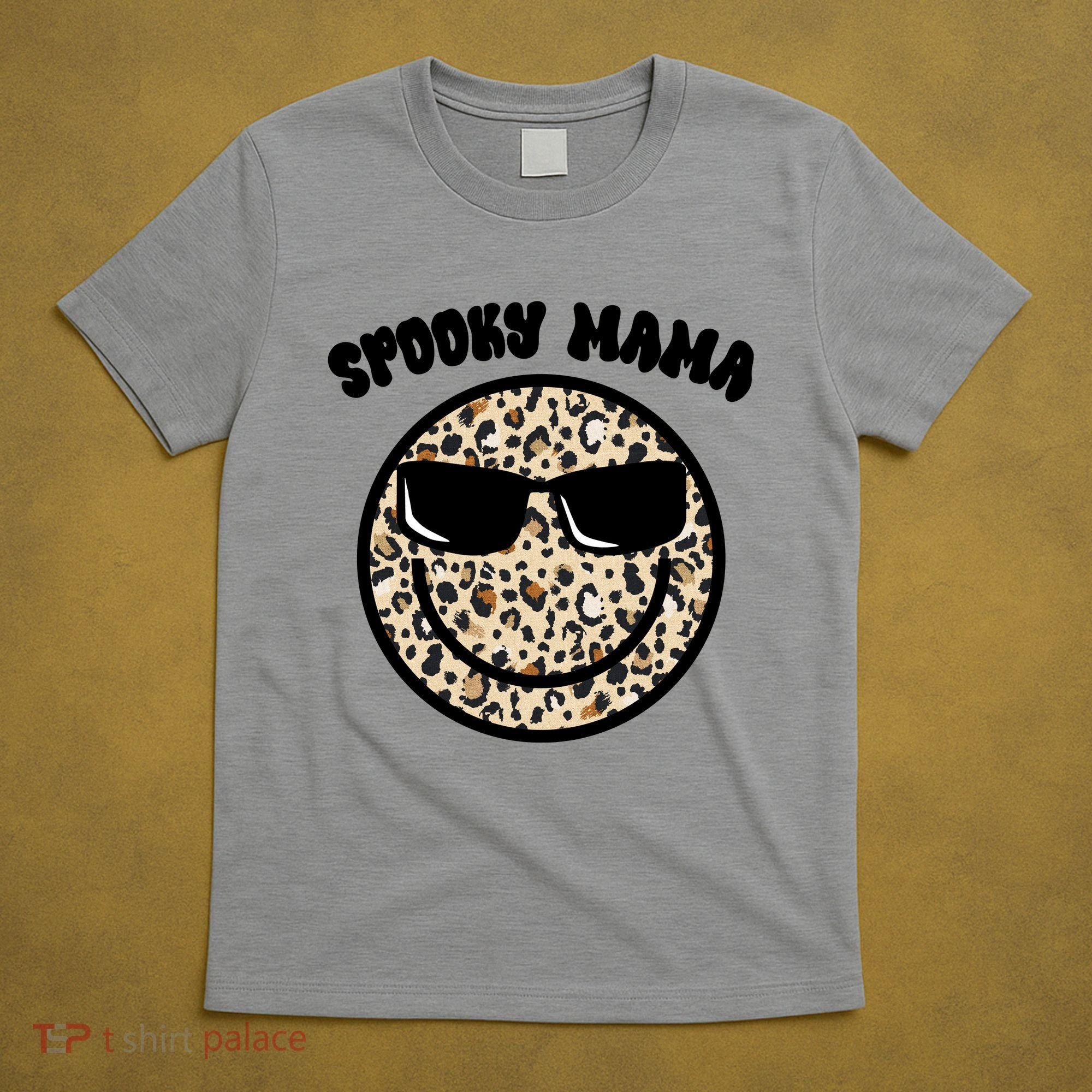Spooky Mama Halloween Cheetah Smile T-Shirt
