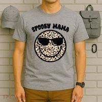 Spooky Mama Halloween Cheetah Smile T-Shirt thumb 6