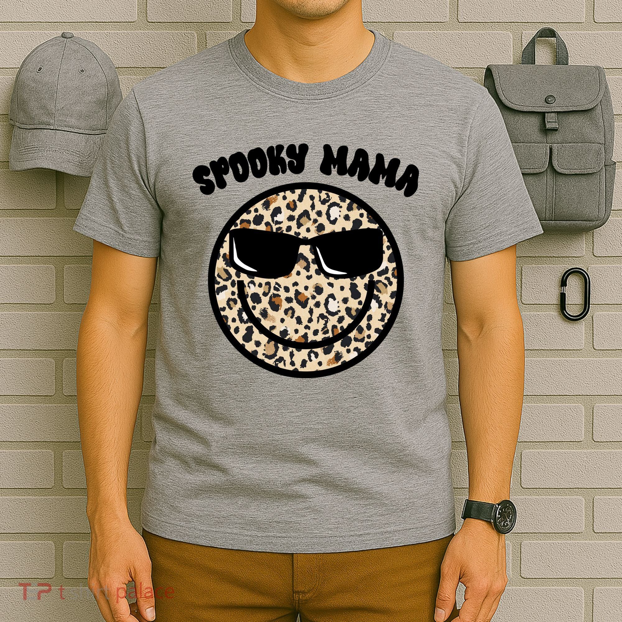 Spooky Mama Halloween Cheetah Smile T-Shirt