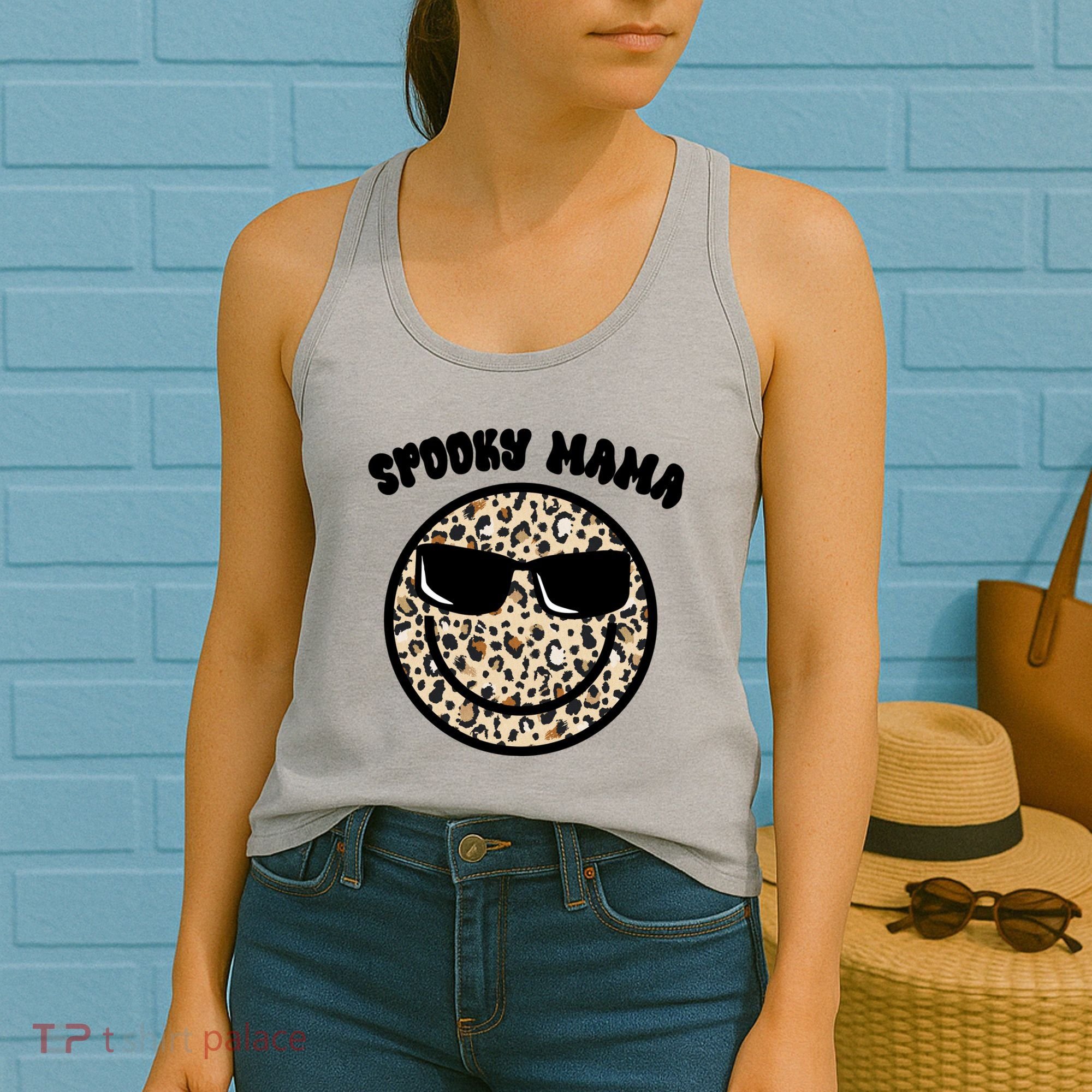 Spooky Mama Halloween Cheetah Smile Women's Tank Top