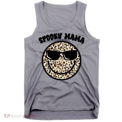 Spooky Mama Halloween Cheetah Smile Tank Top