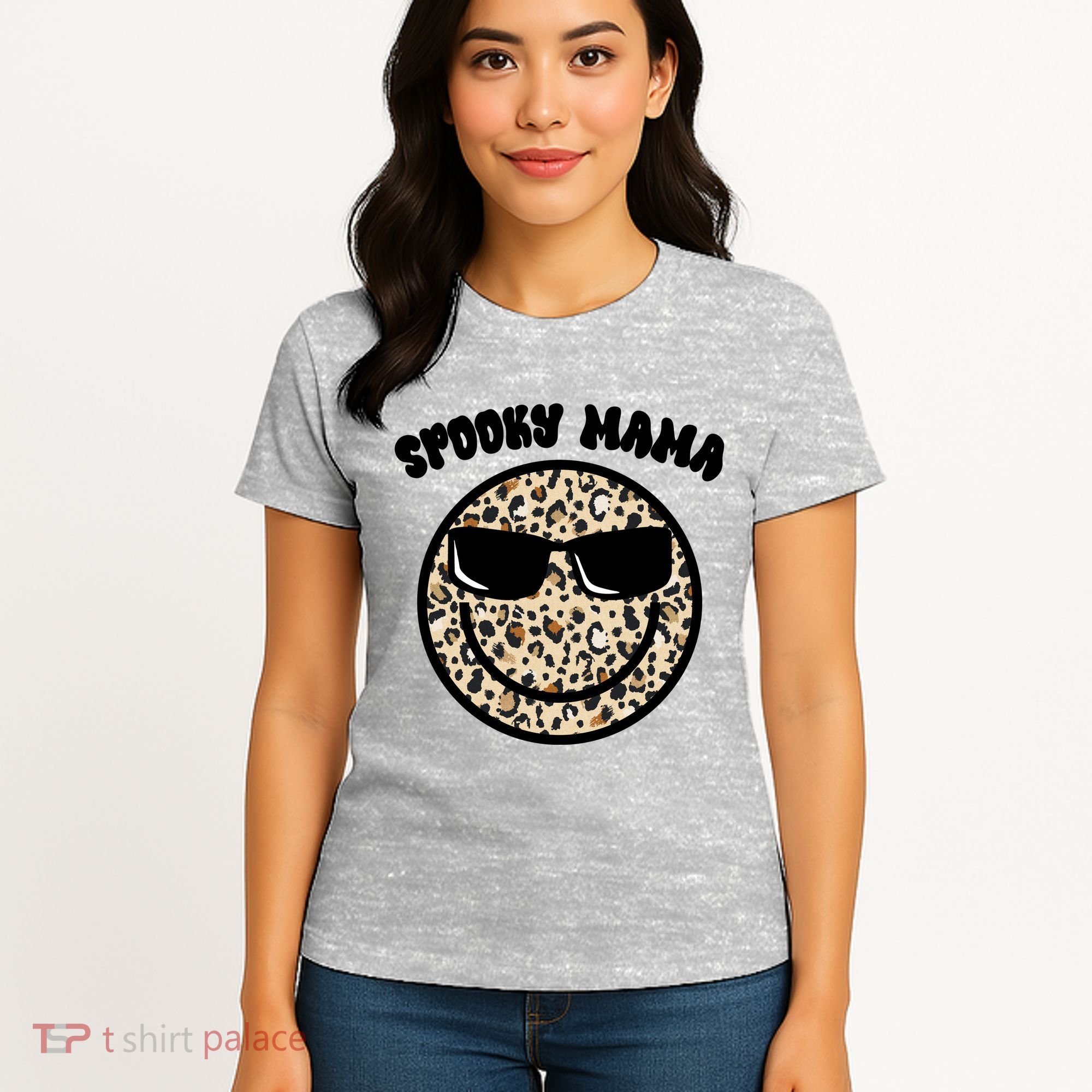 Spooky Mama Halloween Cheetah Smile Women's T-Shirt