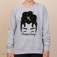 Scorpio Messy Hair Bun Birthday Gift Women's Sweatshirt thumb 0