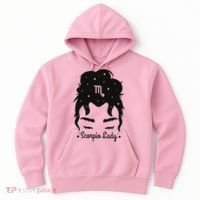 Scorpio Messy Hair Bun Birthday Gift Hoodie thumb 0