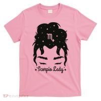 Scorpio Messy Hair Bun Birthday Gift T-Shirt thumb 0