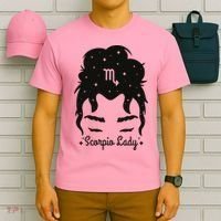 Scorpio Messy Hair Bun Birthday Gift T-Shirt thumb 6