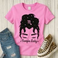 Scorpio Messy Hair Bun Birthday Gift Women's T-Shirt thumb 3