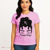 Scorpio Messy Hair Bun Birthday Gift Women's T-Shirt thumb 4