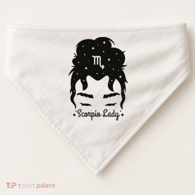 Scorpio Messy Hair Bun Birthday Gift USA-Made Doggie Bandana