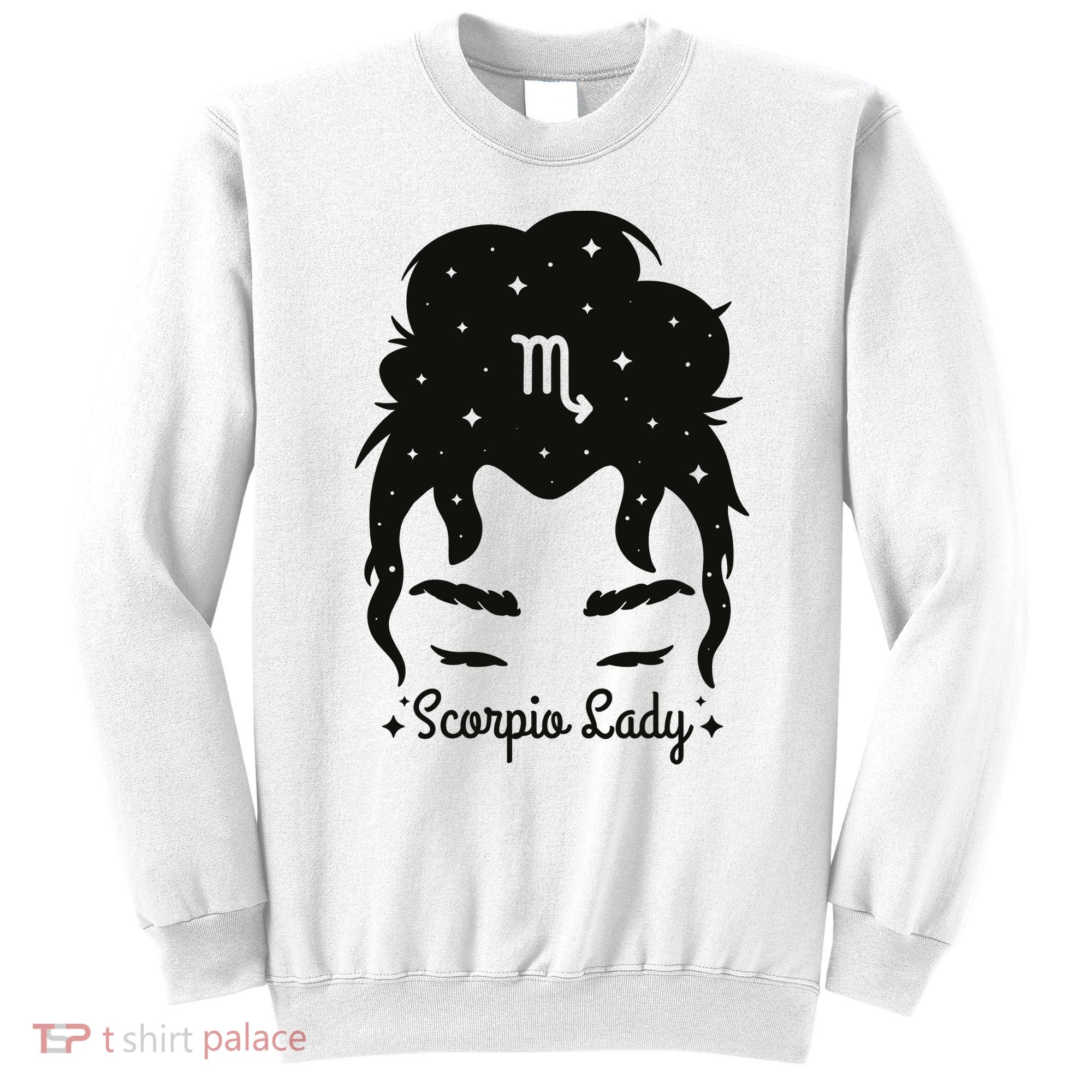 Scorpio Messy Hair Bun Birthday Gift Sweatshirt