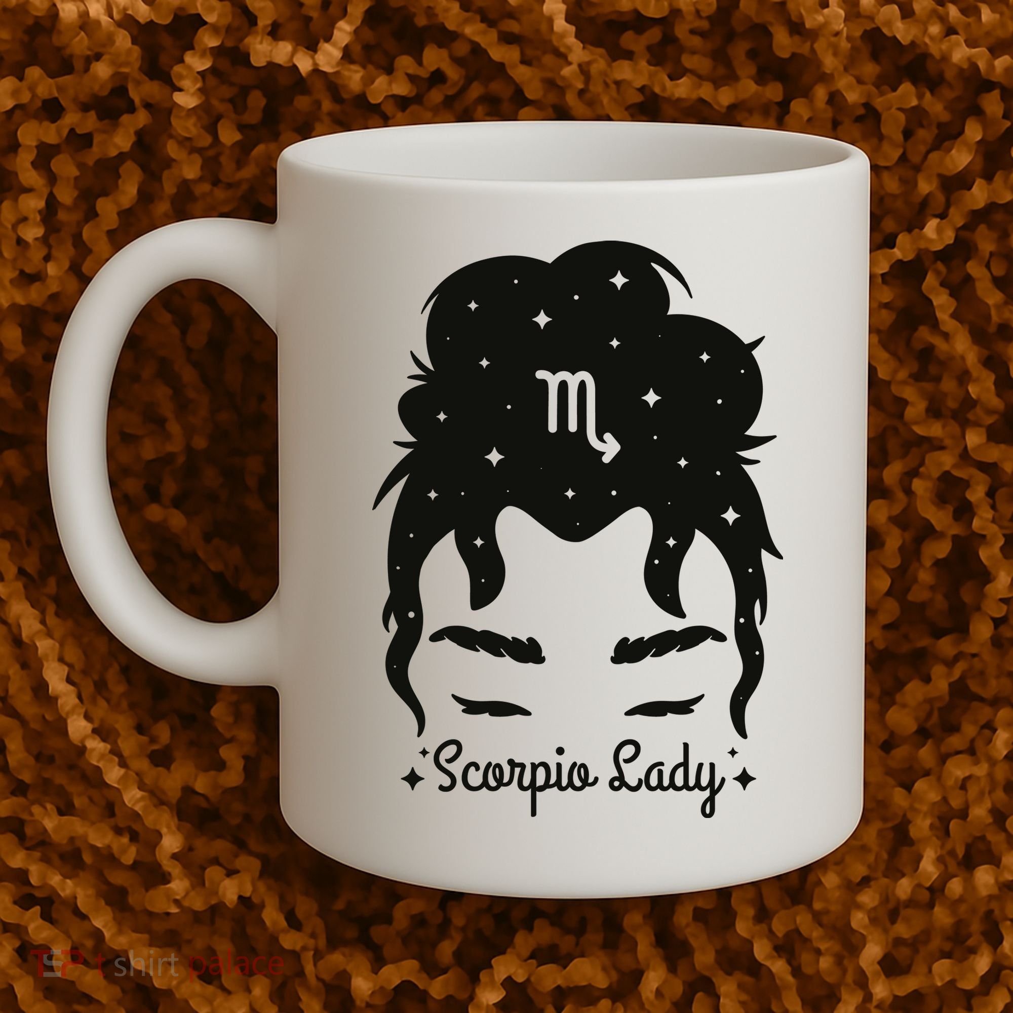 Scorpio Messy Hair Bun Birthday Gift Coffee Mug