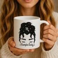 Scorpio Messy Hair Bun Birthday Gift Coffee Mug thumb 3