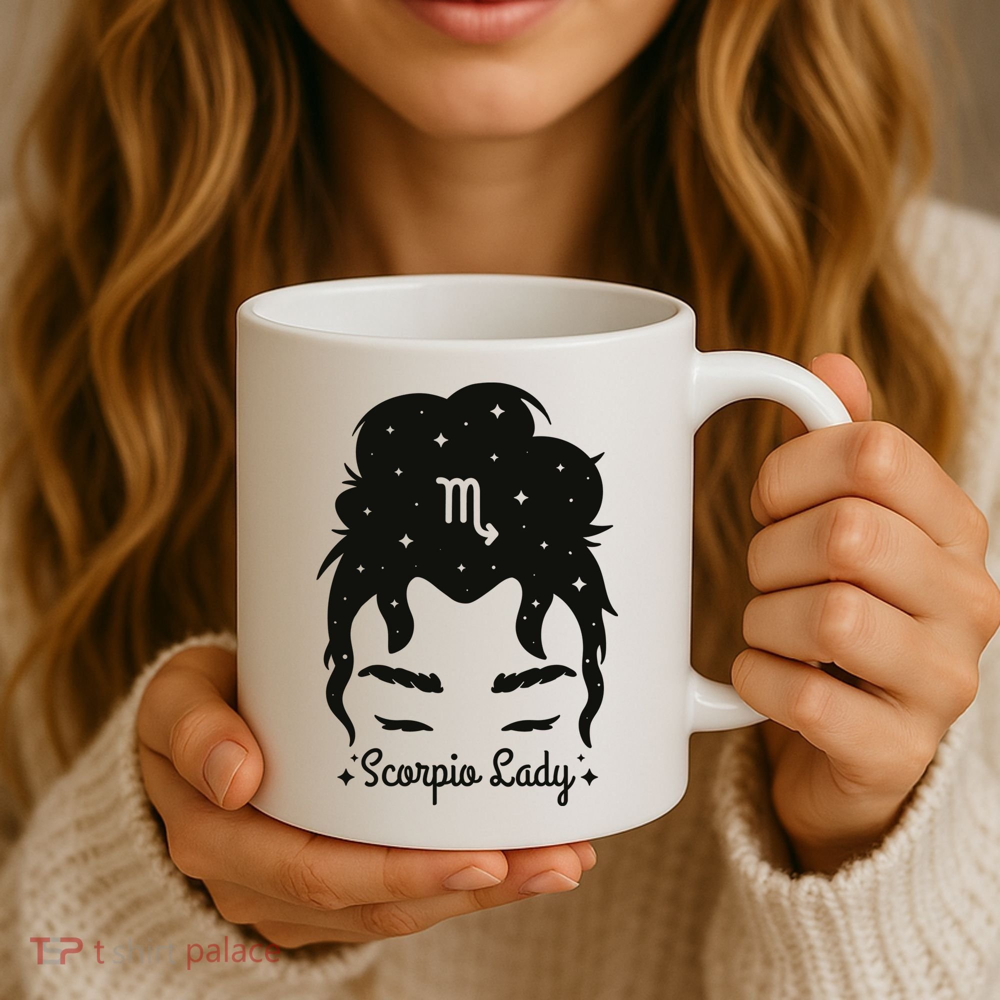 Scorpio Messy Hair Bun Birthday Gift Coffee Mug