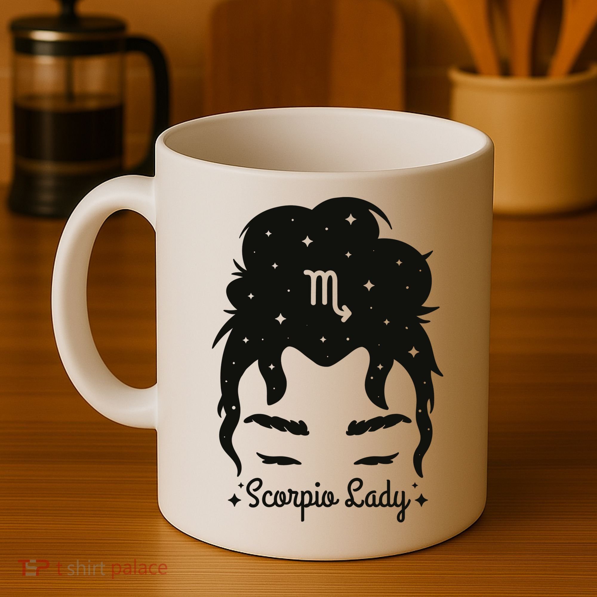 Scorpio Messy Hair Bun Birthday Gift Coffee Mug
