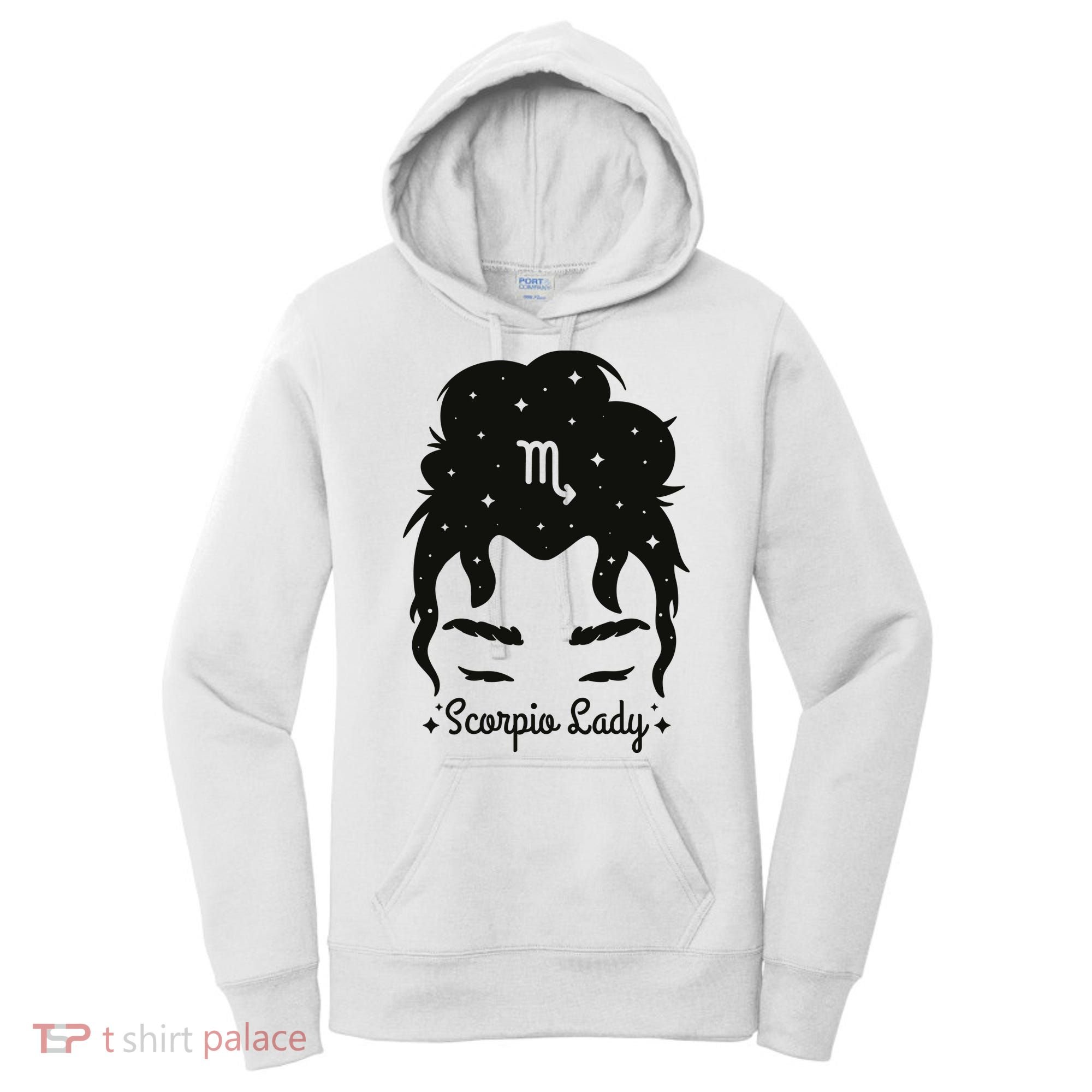 Scorpio Messy Hair Bun Birthday Gift Women's Hoodie