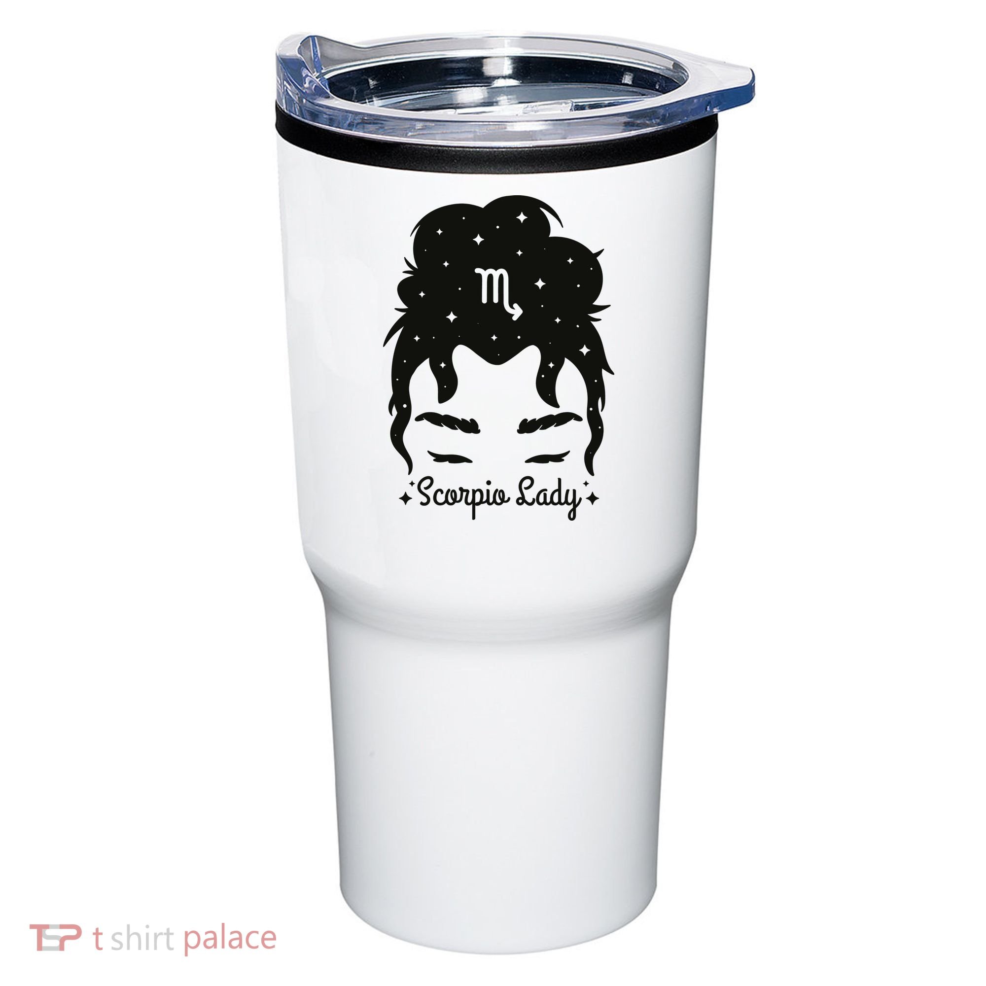 Scorpio Messy Hair Bun Birthday Gift Tumbler