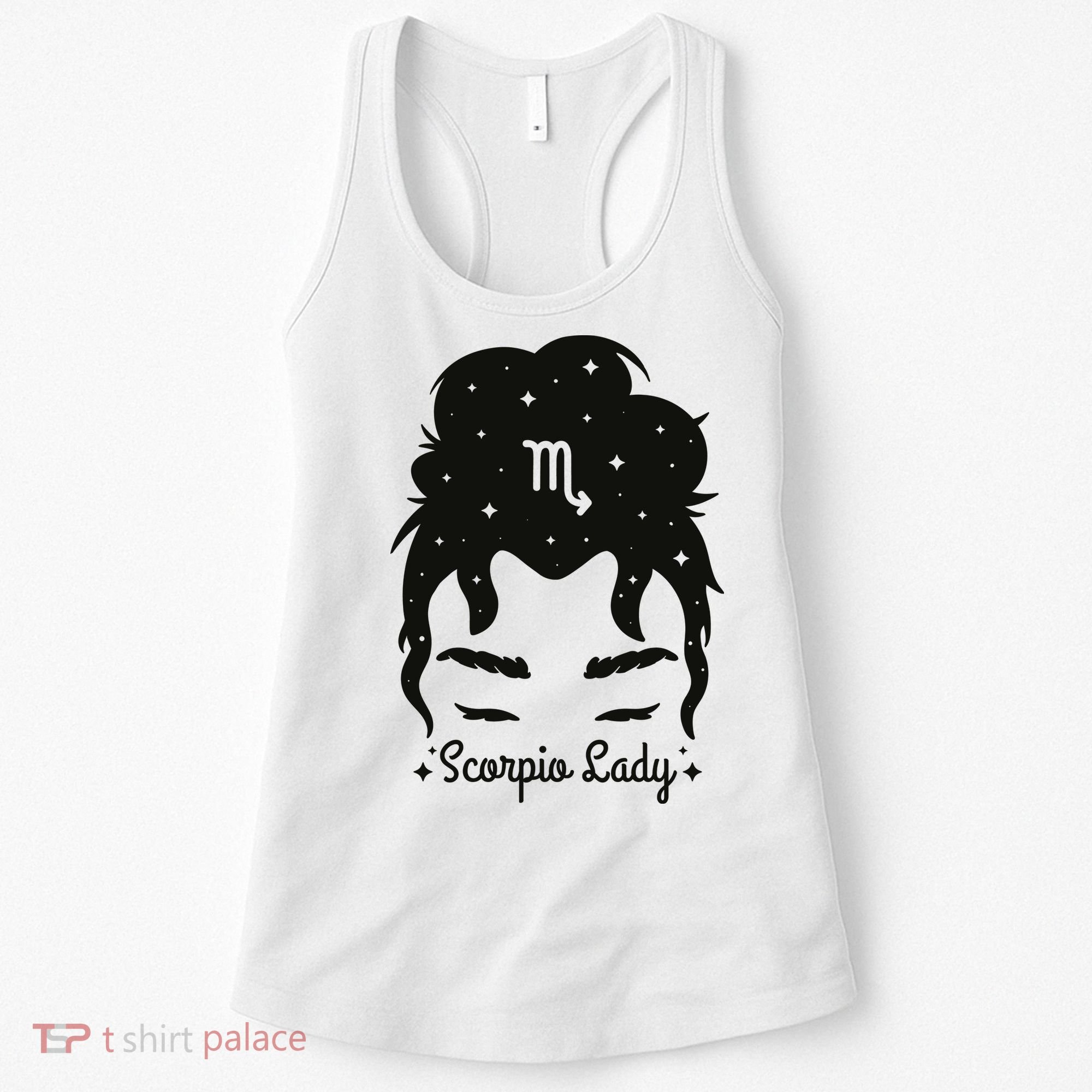 Scorpio Messy Hair Bun Birthday Gift Women's Tank Top