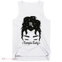 Scorpio Messy Hair Bun Birthday Gift Tank Top thumb 0