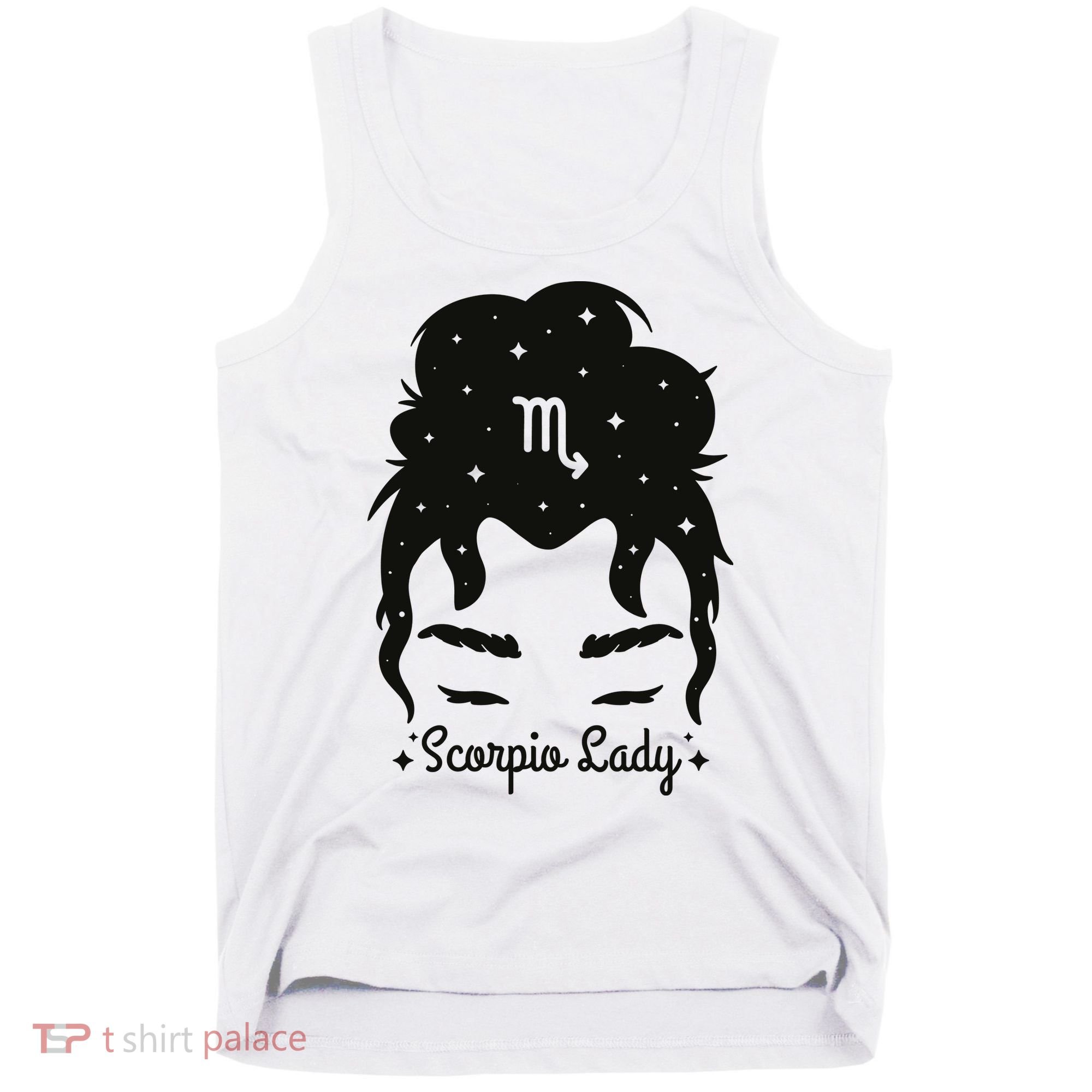 Scorpio Messy Hair Bun Birthday Gift Tank Top