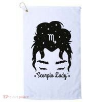 Scorpio Messy Hair Bun Birthday Gift Golf Towel thumb 0