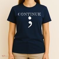 Semicolon Mental Health Awareness Suicide Prevention T-Shirt thumb 4