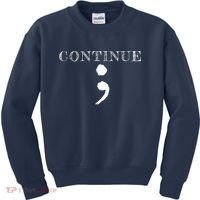 Semicolon Mental Health Awareness Suicide Prevention Kids Sweatshirt thumb 0