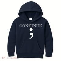 Semicolon Mental Health Awareness Suicide Prevention Kids Hoodie thumb 0
