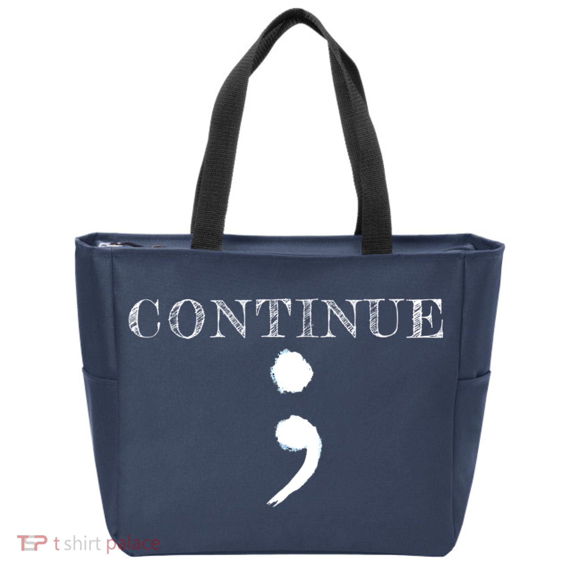 Semicolon Mental Health Awareness Suicide Prevention Tote Bag