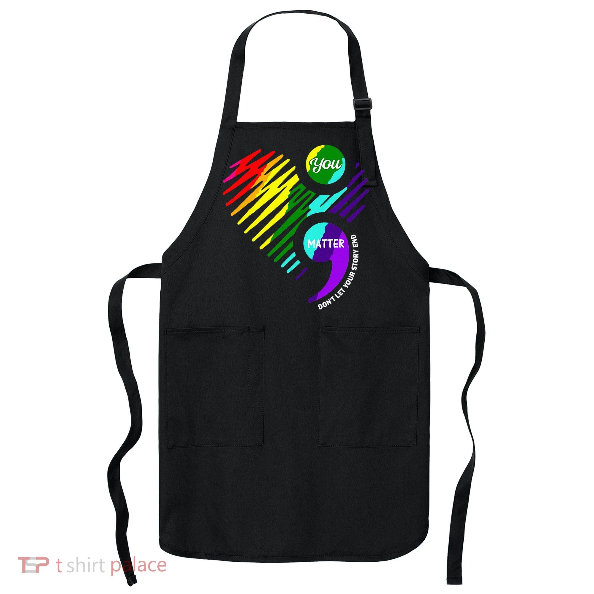 Semicolon Mental Health Awareness Apron