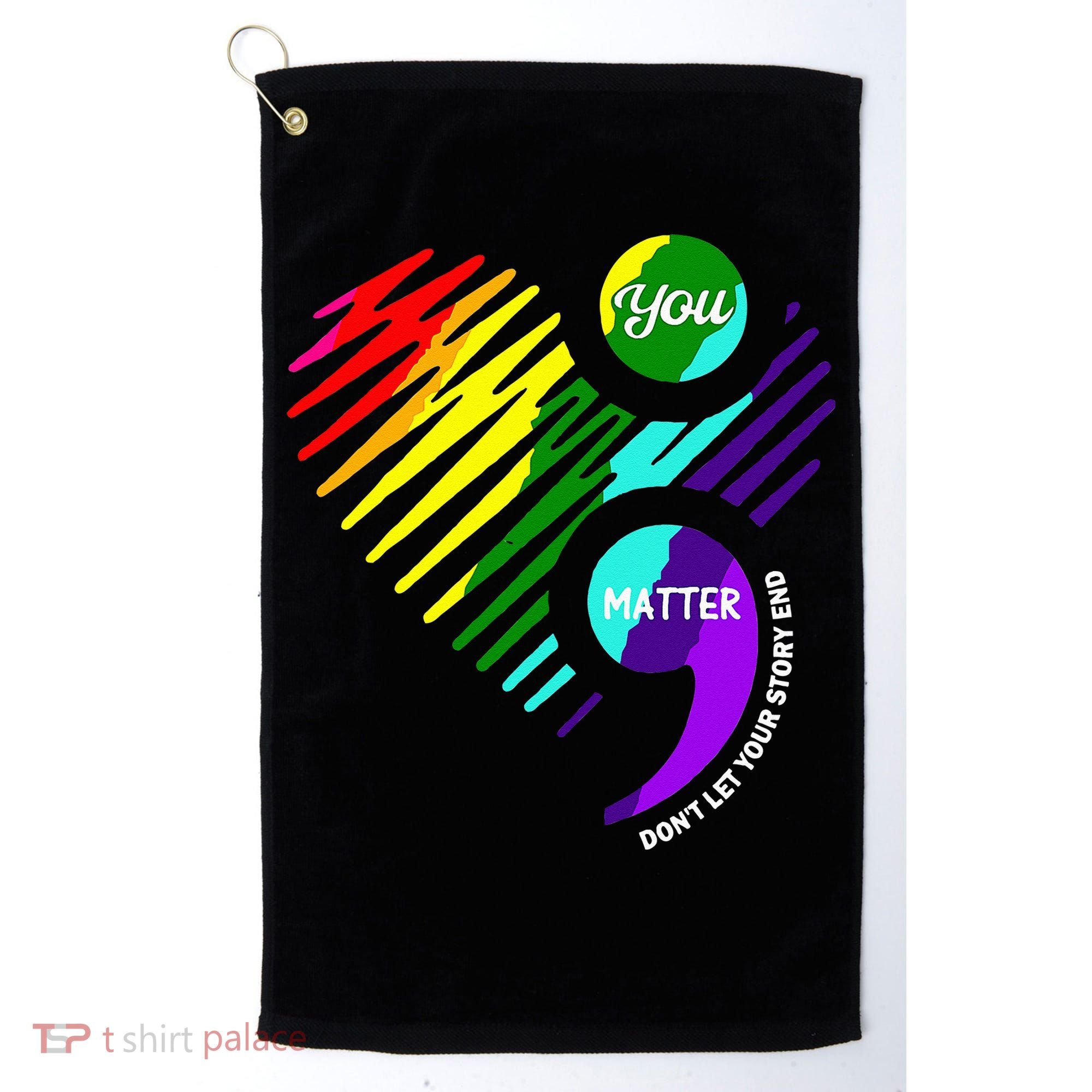 Semicolon Mental Health Awareness Golf Towel