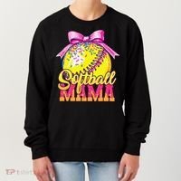 Softball Mama Ice Cream Drip Cheer Mom Game Day Mothers Day Women's Sweatshirt thumb 0