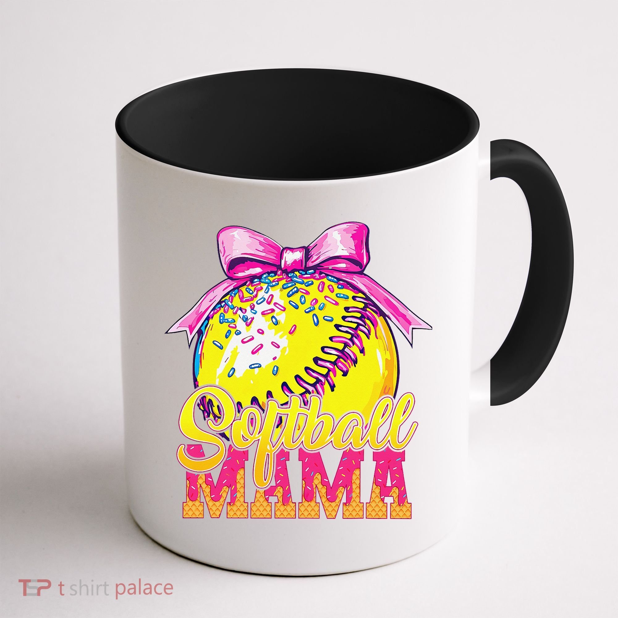 Softball Mama Ice Cream Drip Cheer Mom Game Day Mothers Day Coffee Mug