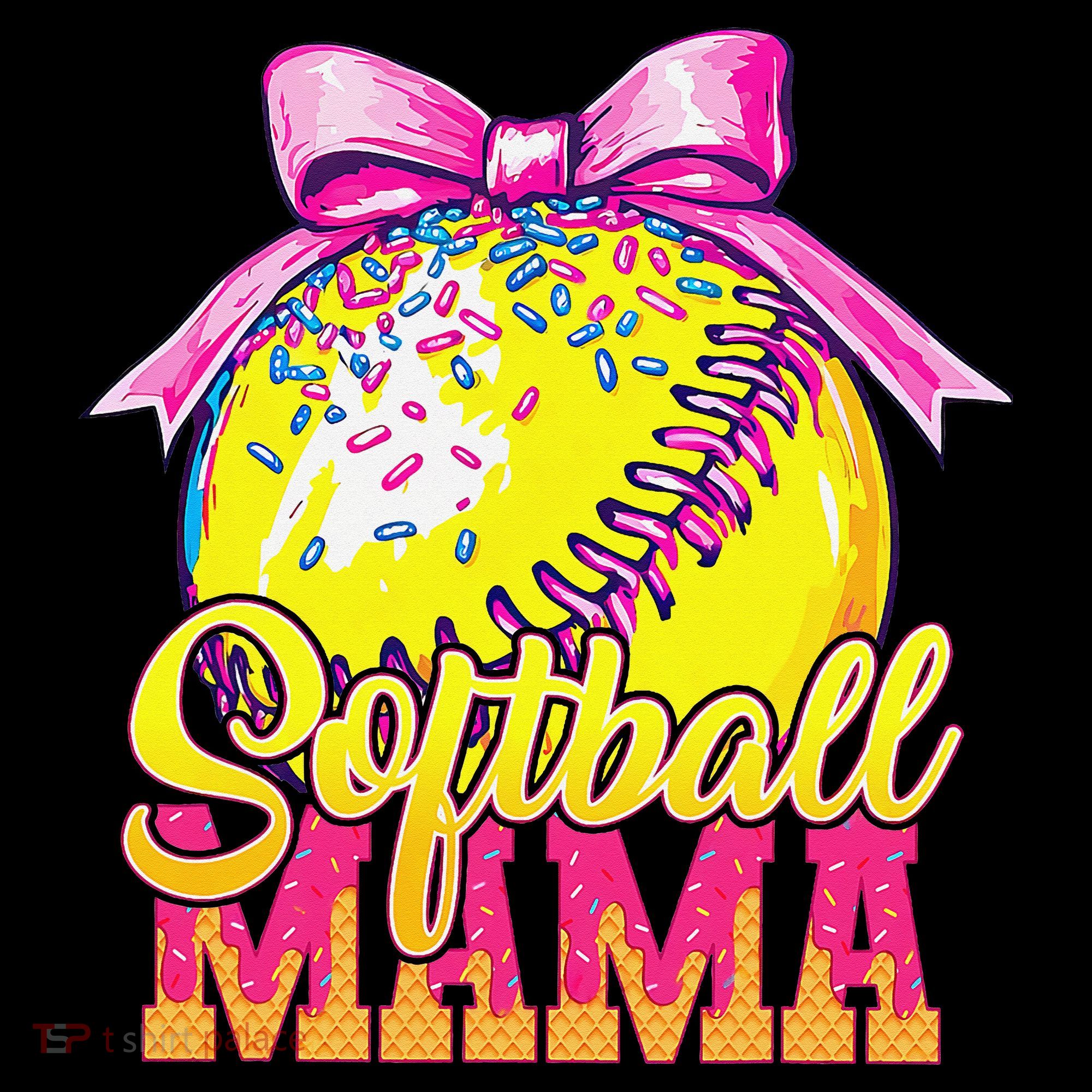 Softball Mama Ice Cream Drip Cheer Mom Game Day Mothers Day Coffee Mug