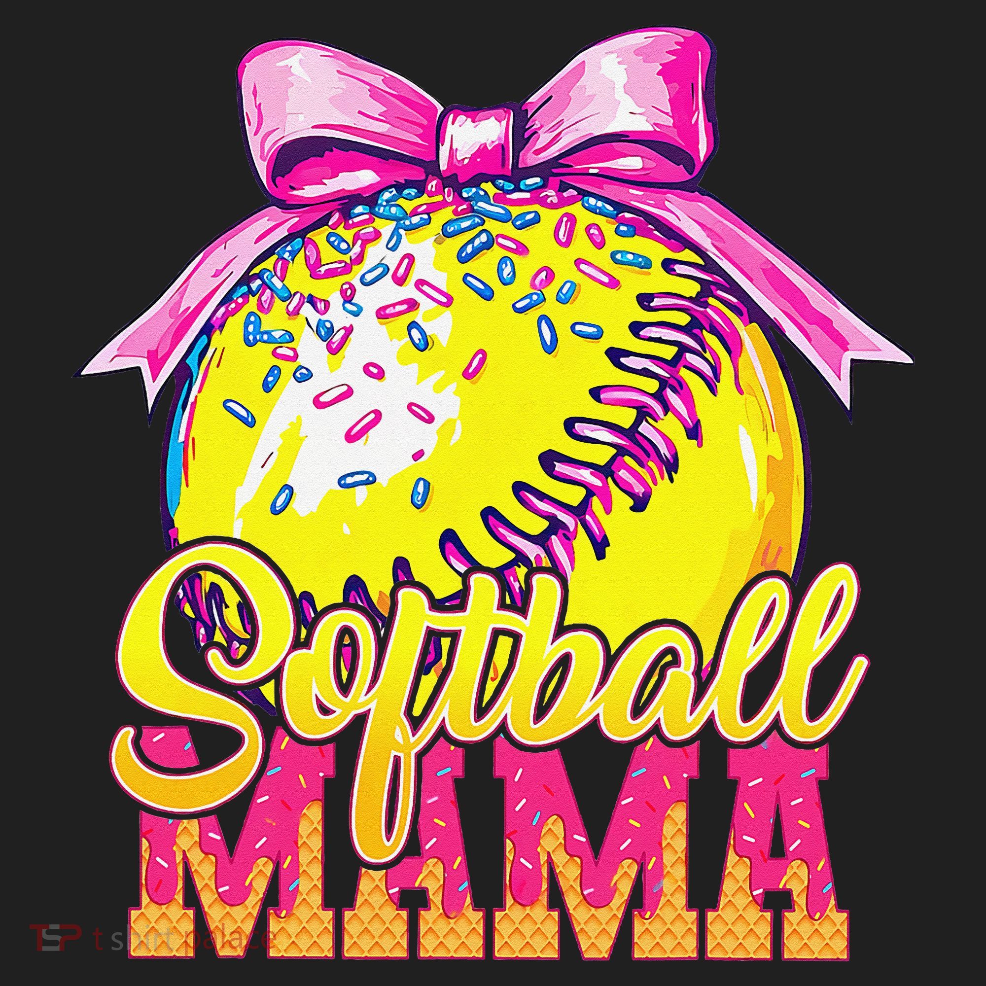 Softball Mama Ice Cream Drip Cheer Mom Game Day Mothers Day Beanie