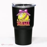 Softball Mama Ice Cream Drip Cheer Mom Game Day Mothers Day Tumbler thumb 0